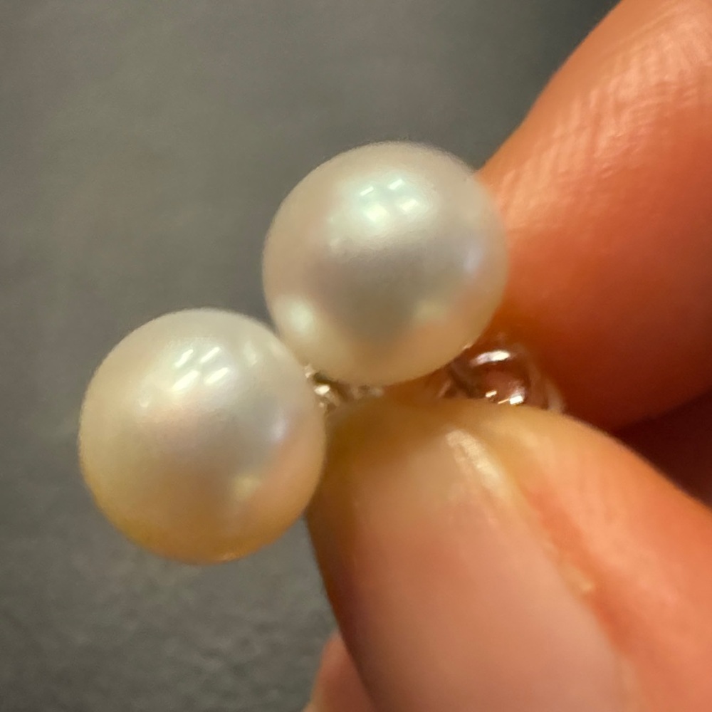 Elegant 925 SS Pearl Stud Earrings